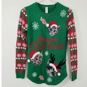 No Boundaries Green Christmas Sweater